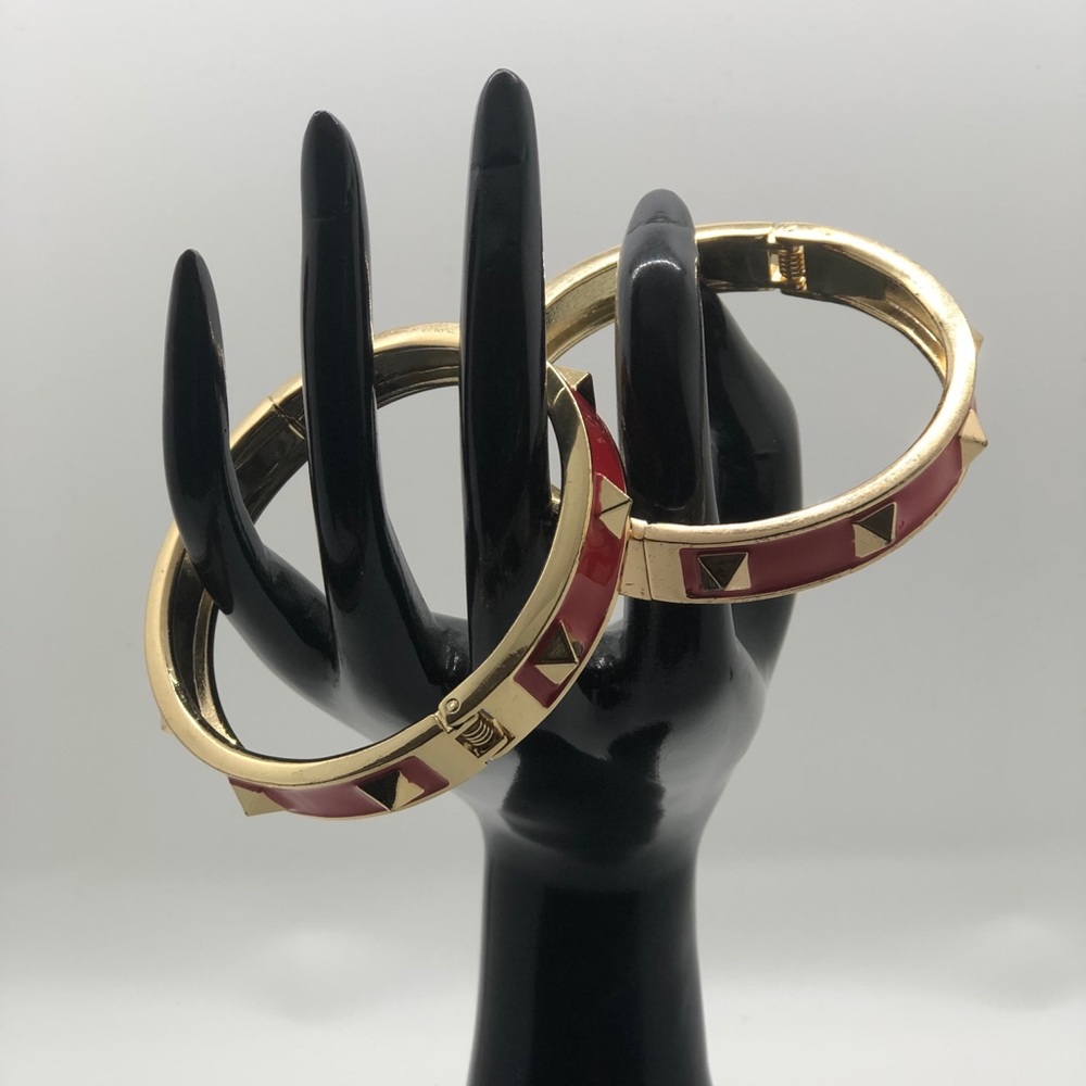Gap spiked red bangles bracelet
